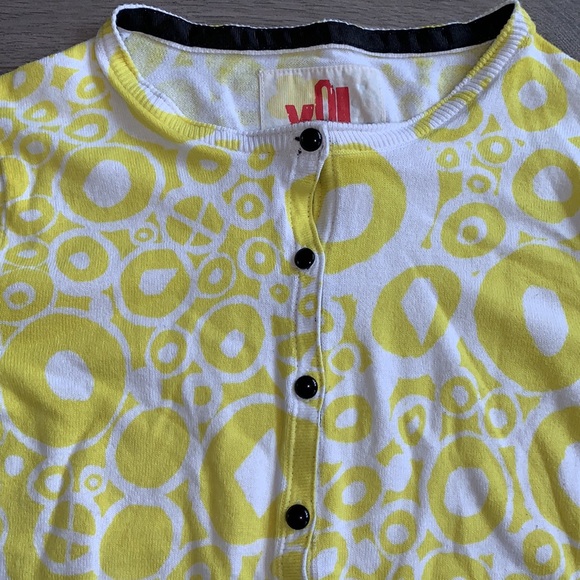 Volcom Yellow and White Cardigan Medium - Picture 3 of 7